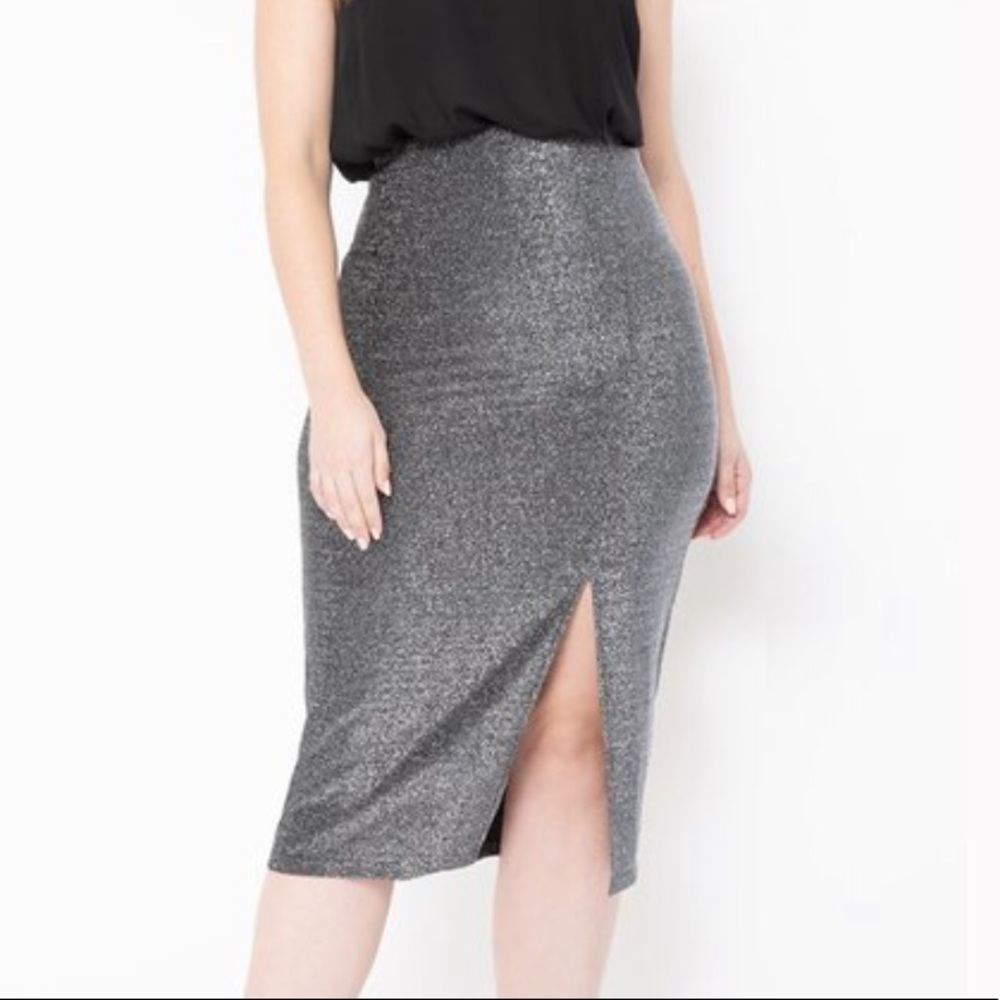 Silver pencil skirt from Eloquii. Size 18.